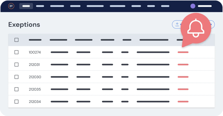 An illustration of delivery alerts in the DispatchTrack platform