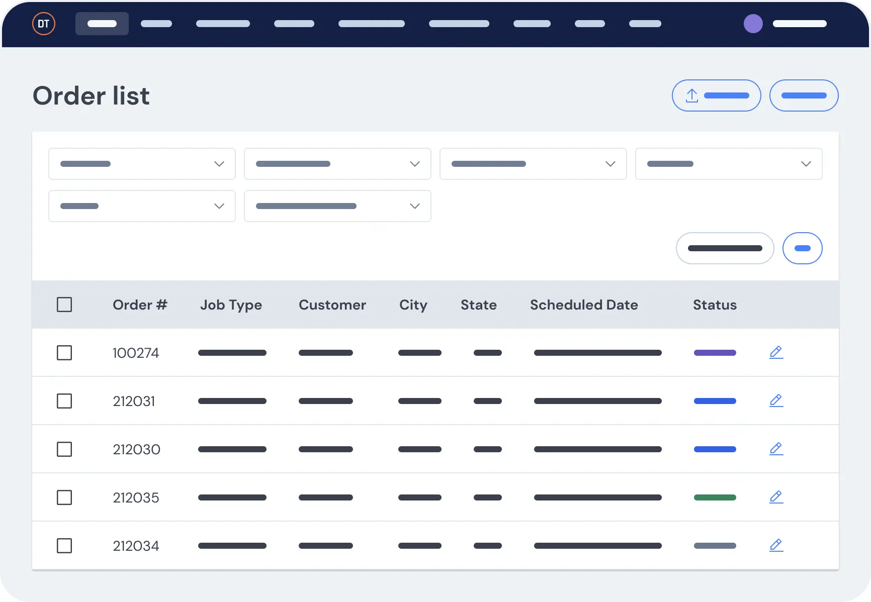Delivery scheduling and order tracking