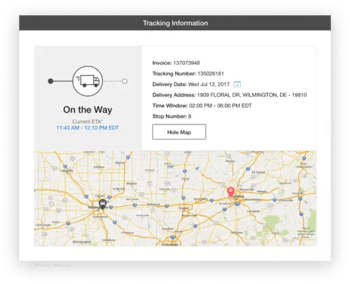 Delivery tracking link