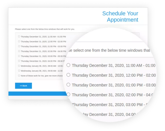 Self-schedule curbside pickup