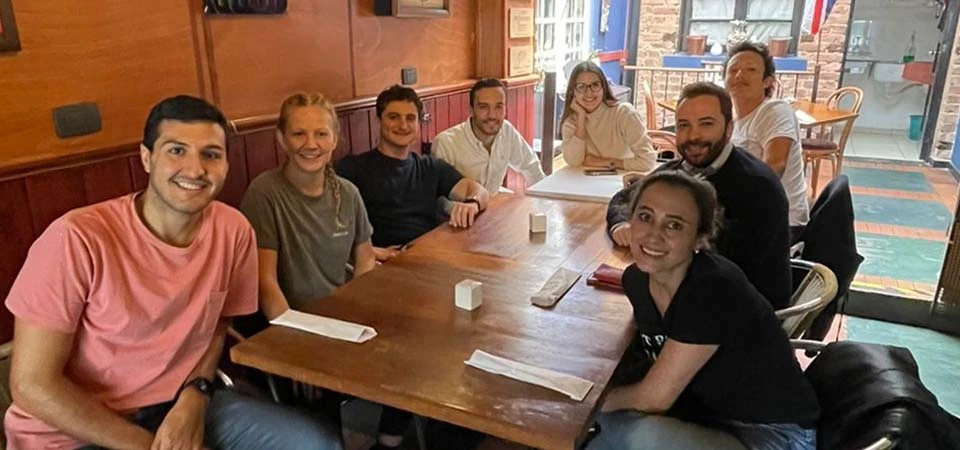 Colombia employees at a restaurant
