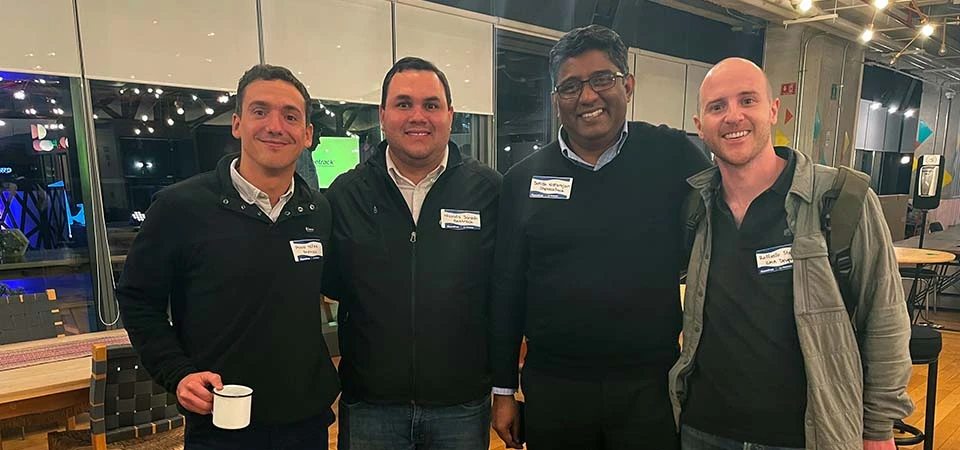 The Mexico team and Satish at a networking event