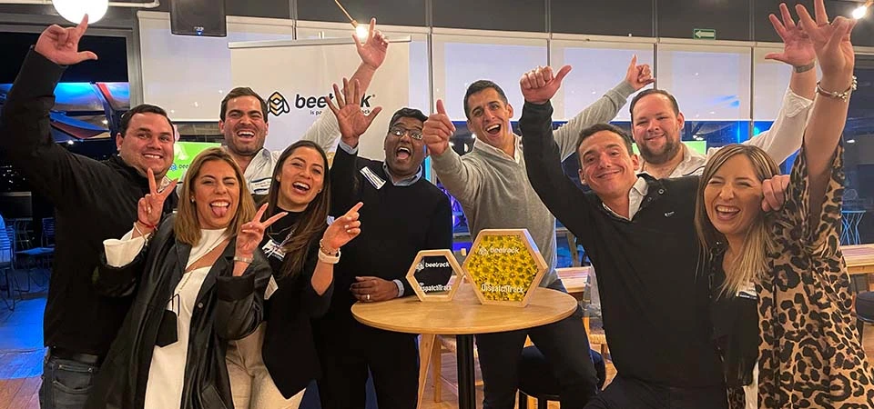 The Mexico team and co-founder Satish Natarajan looking thrilled