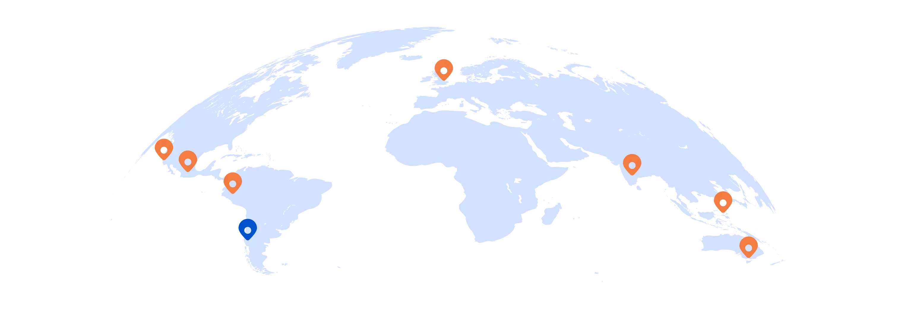 Map of DispatchTrack's offices around the world