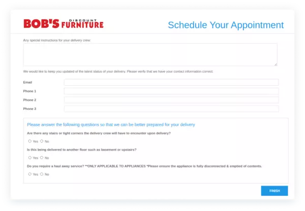 Branded delivery scheduling portal