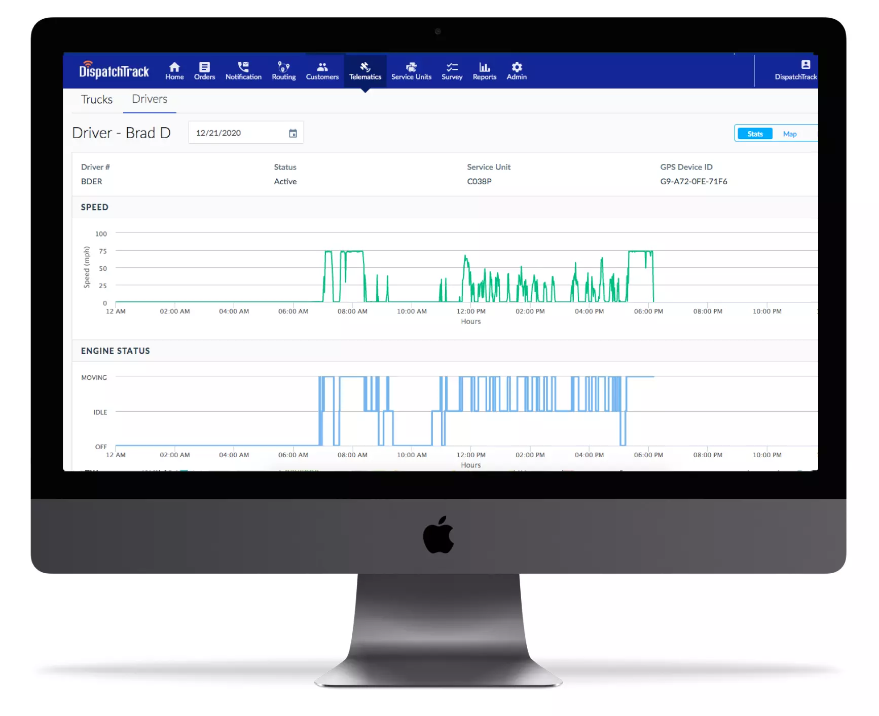 Fleet telematics dashboard