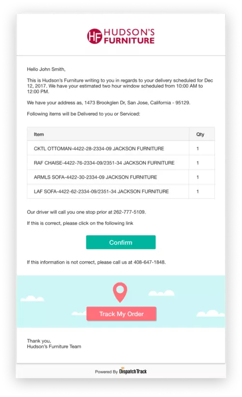 Tracking your order via an email or text link Tracking your order via an email or text link